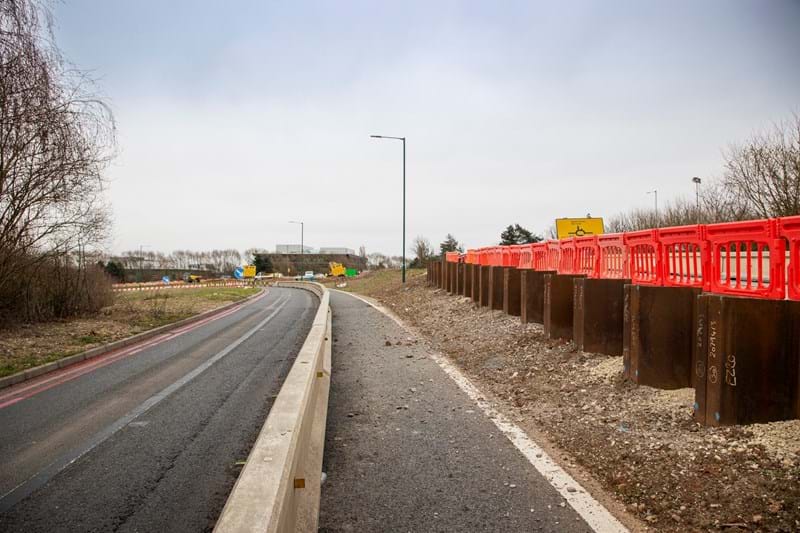 New slip roads under construction