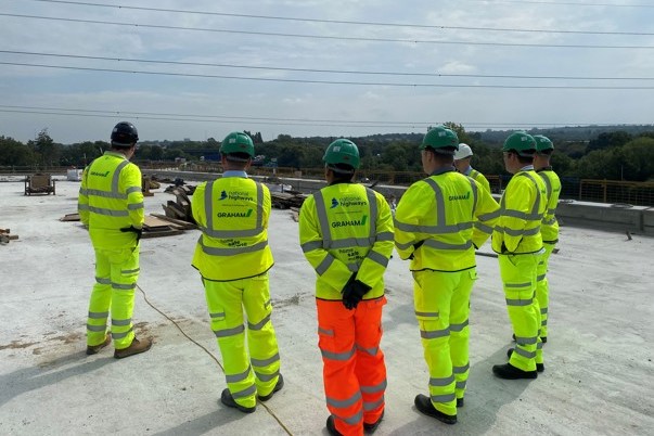 Student Royal Engineers inspect roadworks