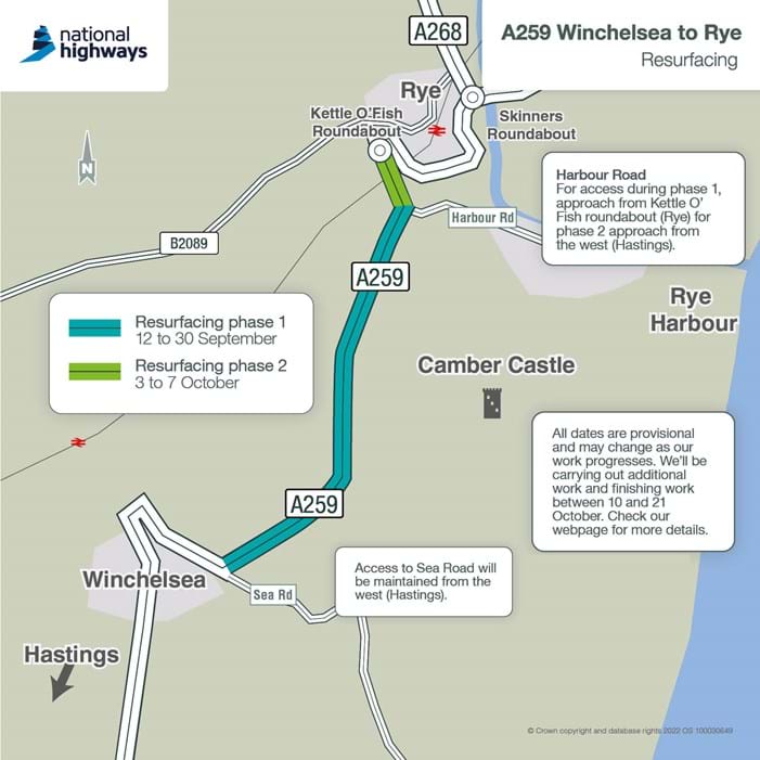 A259 Winchelsea to Rye work area