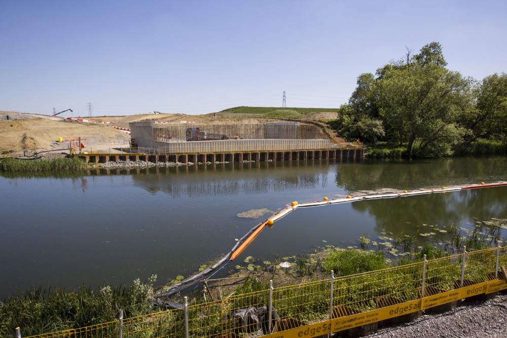 Work on the River Great Ouse viaduct in May 2025