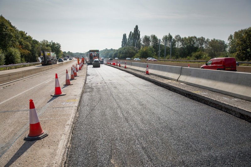 Surfacing operations: laying the new, low noise, asphalt surfacing