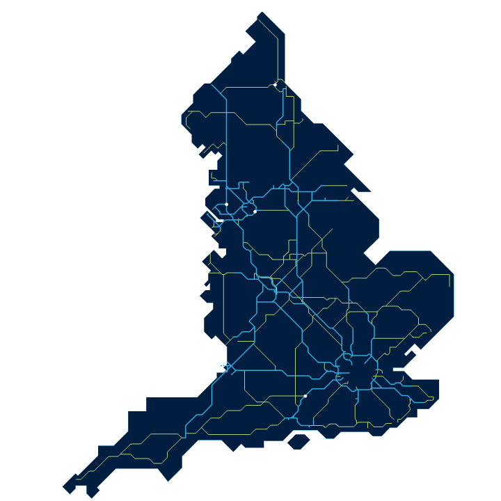 Animated map of England's road network