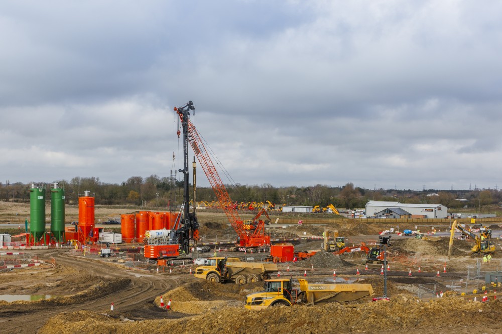 Construction work underway at Black Cat junction