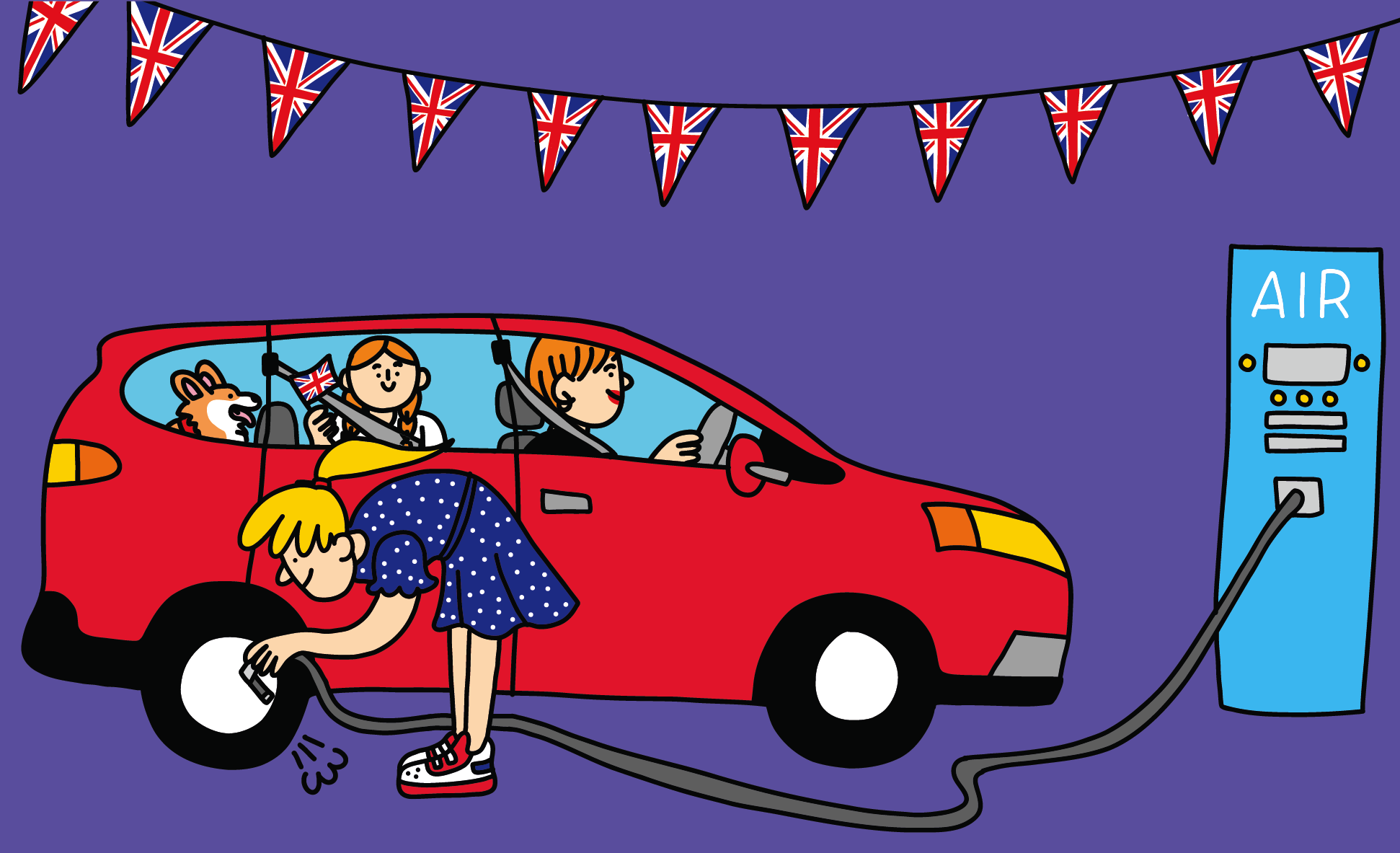 its the queens Jubilee remember to check your tires before you travel