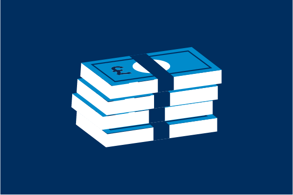 group of paper cash notes infographic