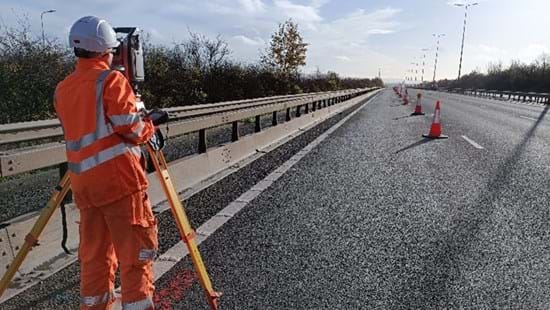 Changing lanes on M5 in Worcester with temporary road layout set to start 