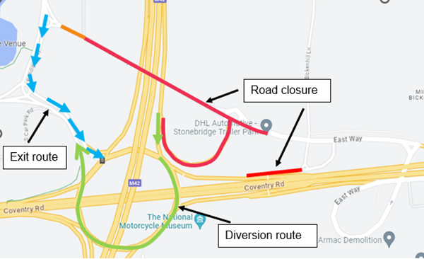 East Way link closure and diversions