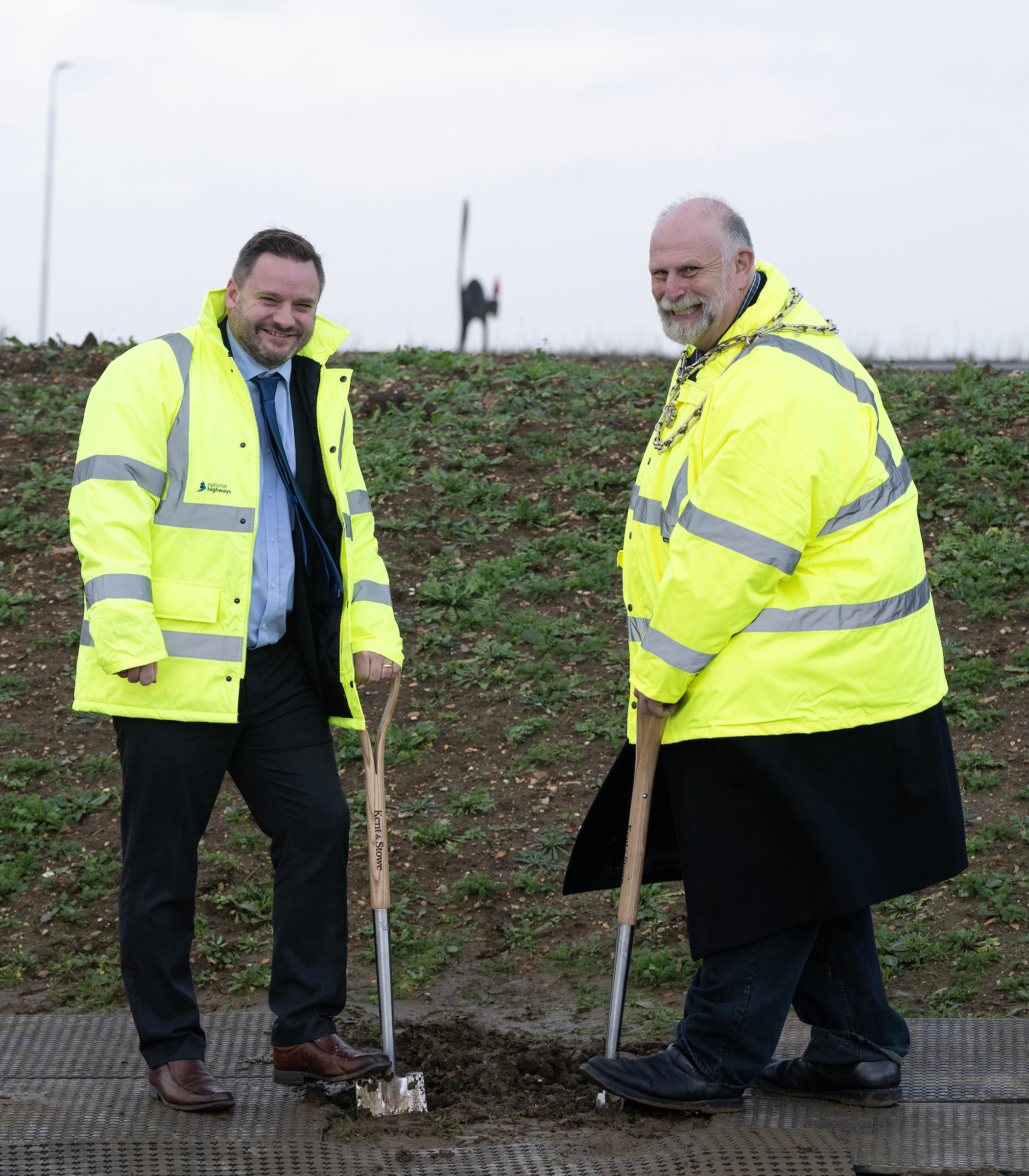 Mayor Tom Wootton (right) with Lee Galloway, National Highways Project Director