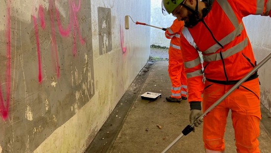 A49 underpass gets a facelift thanks to National Highways volunteers