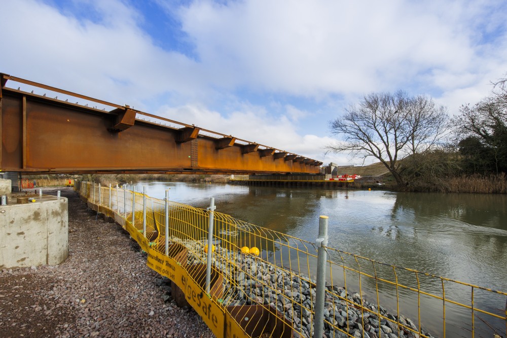 We installed beams on the new River Great Ouse viaduct before Christmas 2025