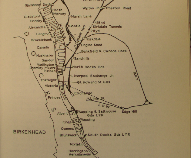 Map showing the Yorkshire and Lancashire Railway