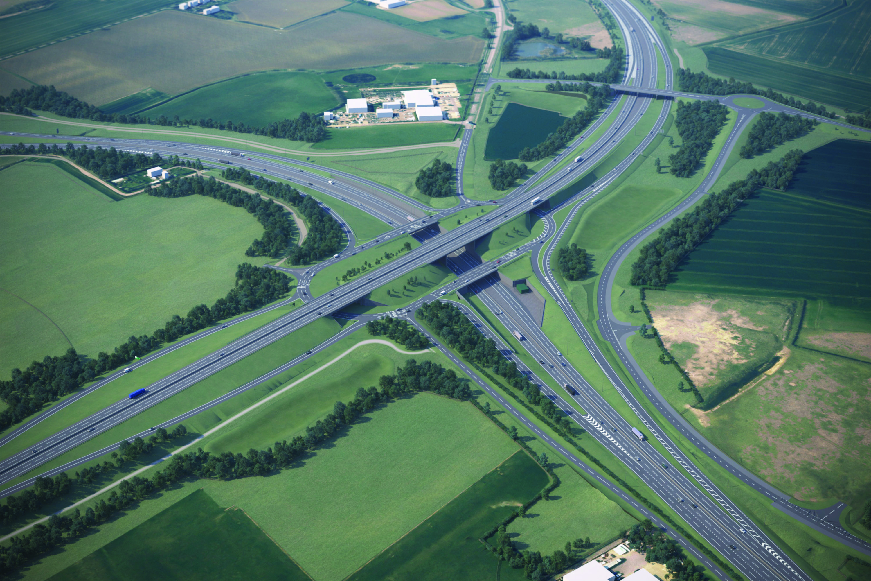 Artist's impression of three-tier junction at Black Cat, Bedfordshire