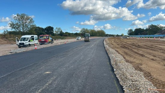 Fast forward – freshly laid road surface marks significant progress for A47 in Norfolk one year on