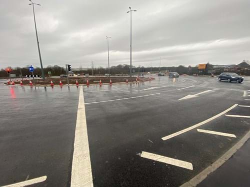 A61 Westwood completed roundabout