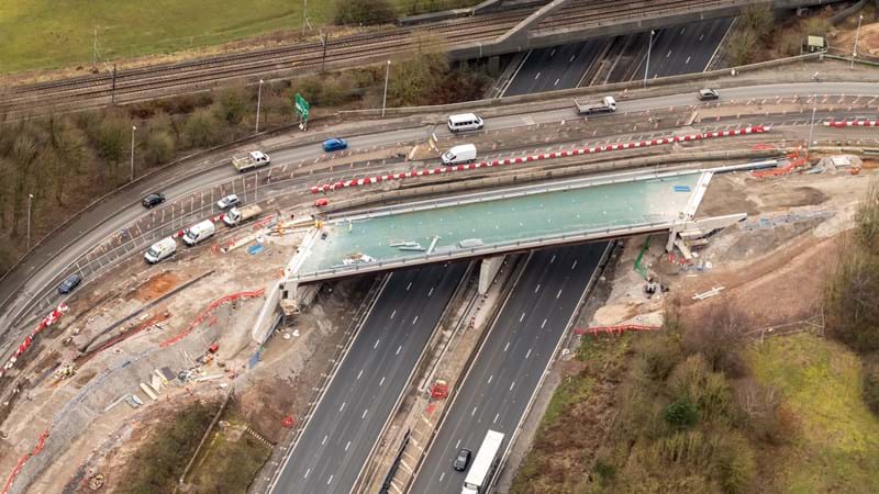 Cheshire's new £27 million motorway bridge springing into life