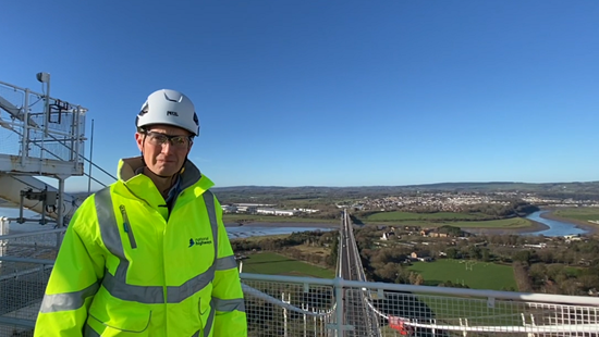 MP visits M48 Severn Bridge to see how National Highways maintains the steel cables
