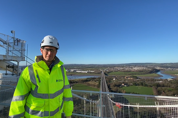 MP visits M48 Severn Bridge to see how National Highways maintains the steel cables