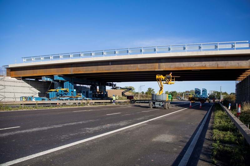 New junction 5a bridge being lifted into position