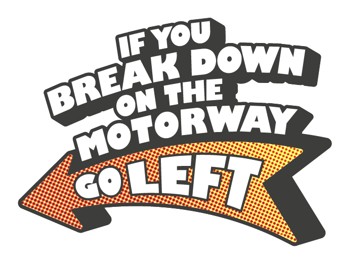 go left logo. if you breakdown on he motorway go left