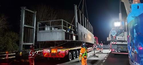 Gantry being lifted out over the A31 at Ringwood